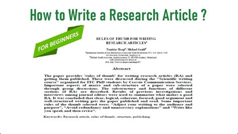 how to write a research article discussion