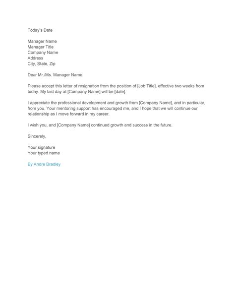 how to write a resignation email 2 weeks notice