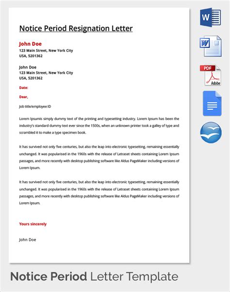 how to write a resignation email with notice period