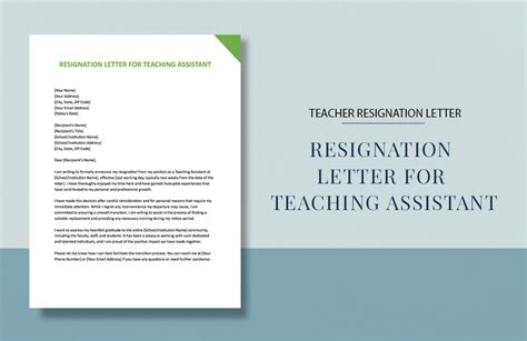 how to write a resignation letter as a teaching assistant
