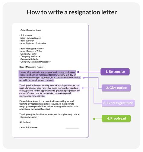how to write a resignation letter example