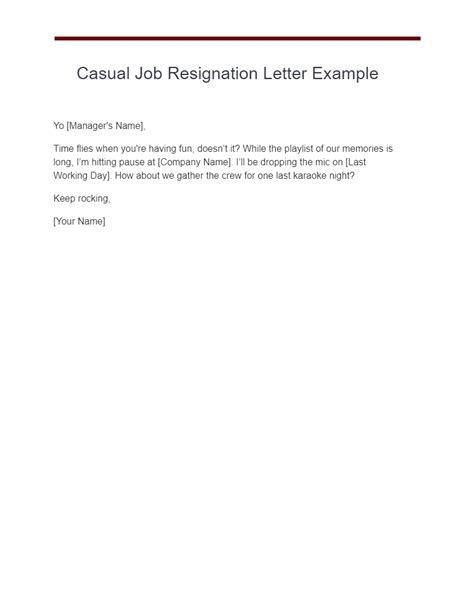 how to write a resignation letter from fulltime to casual