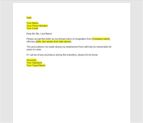 how to write a resignation letter nz