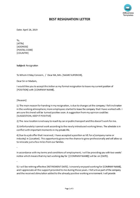 how to write a resignation letter to a good boss