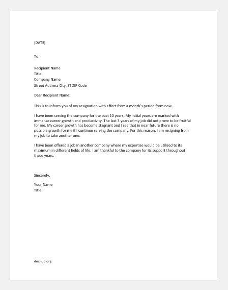 how to write a resignation letter when you get another job