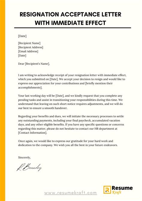 how to write a resignation letter with immediate effect for personal