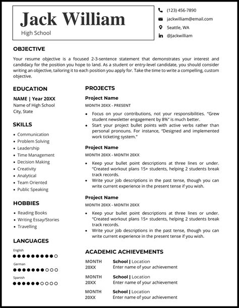 how to write a resume with word