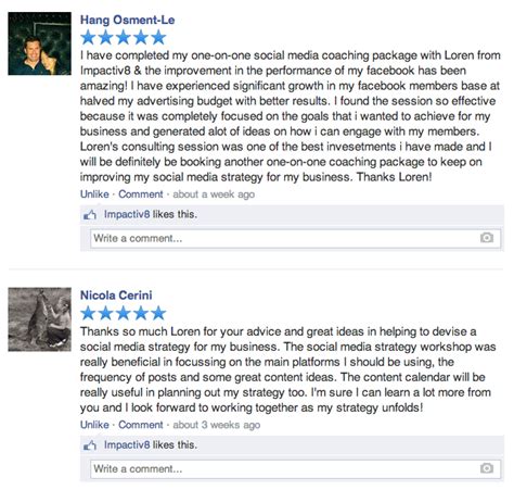 how to write a review on facebook page