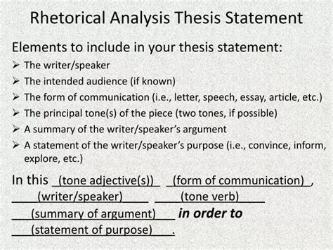 how to write a rhetorical analysis thesis statement