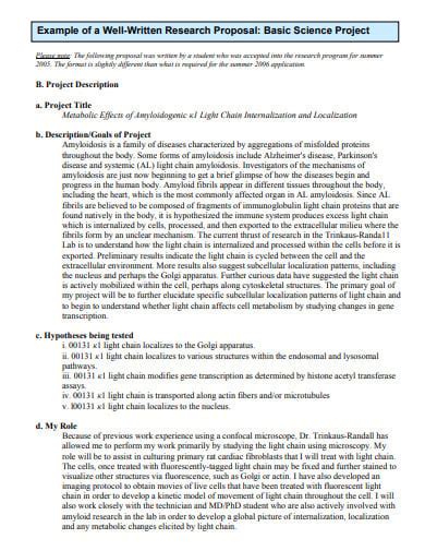 how to write a science project proposal