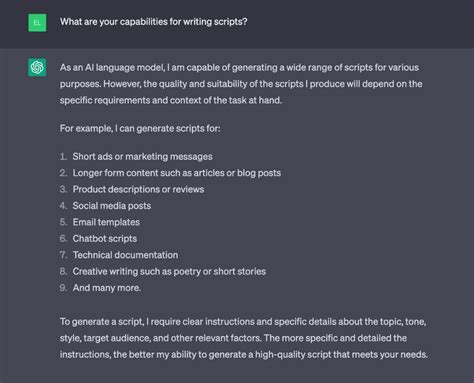 how to write a script with ai