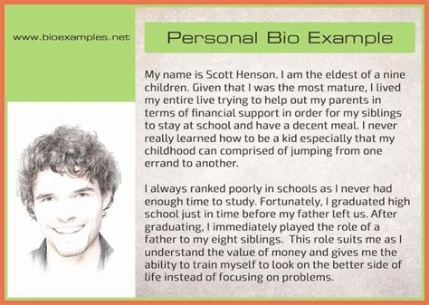 how to write a self biography examples