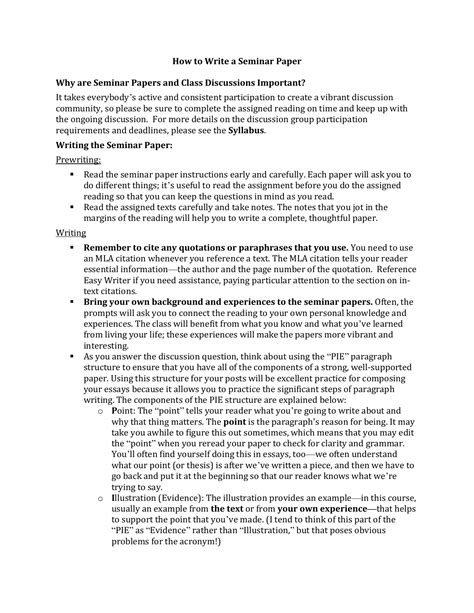 how to write a seminar work