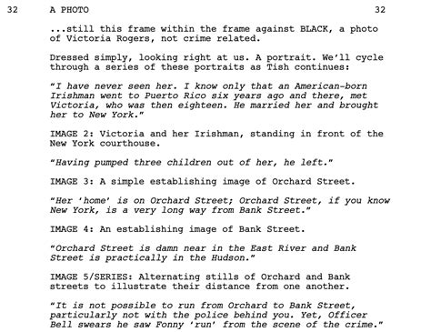 how to write a series of shots in a screenplay