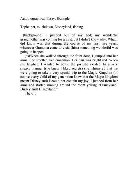 how to write a short autobiography example