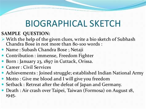 how to write a short biographical sketch
