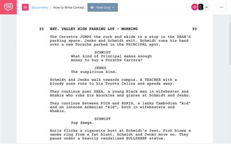how to write a short comedy script