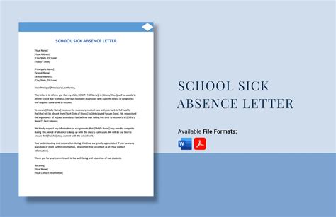 how to write a sick absent letter for school