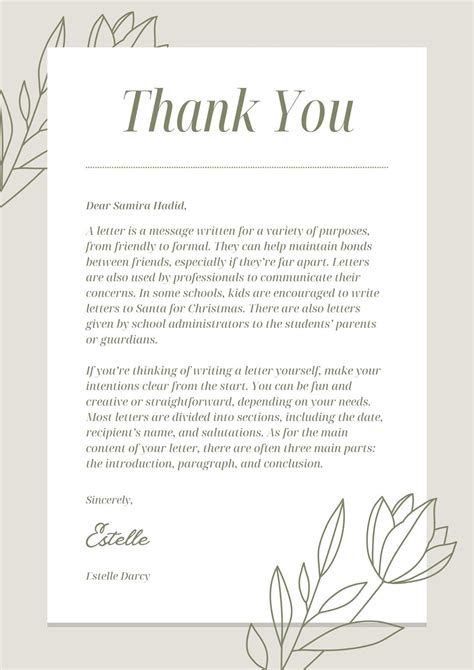how to write a sincere thank you letter