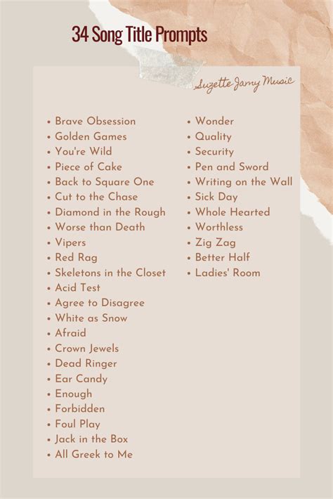 how to write a song title in a book