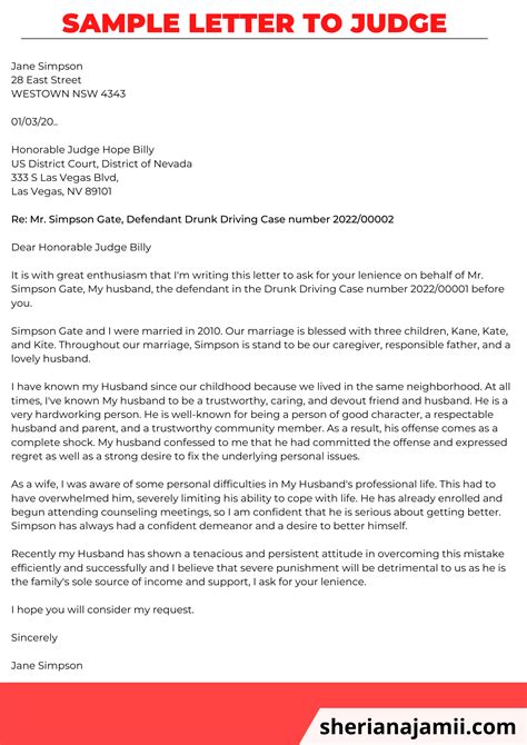 how to write a statement letter to a judge