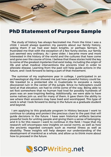 how to write a statement of purpose for a phd program