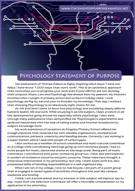 how to write a statement of purpose for psychology