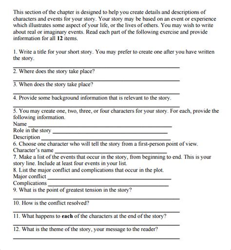 how to write a story example pdf