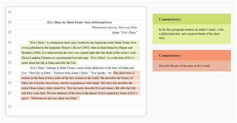 how to write a story review example