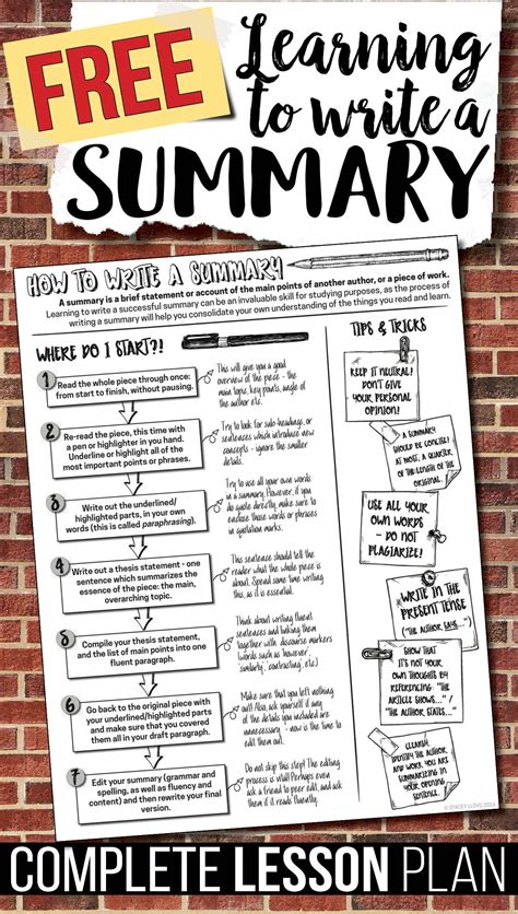 how to write a summary 6th grade
