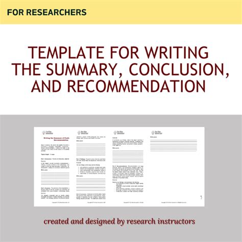 how to write a summary conclusion and recommendation