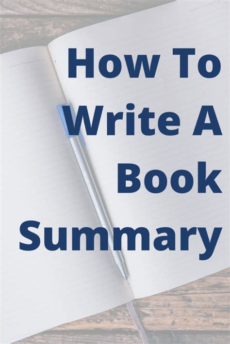 how to write a summary for a book