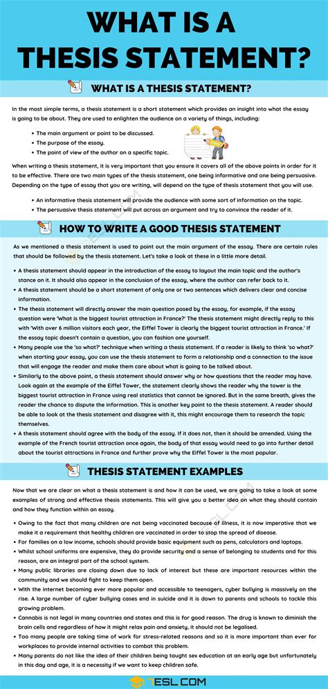 how to write a summary thesis statement