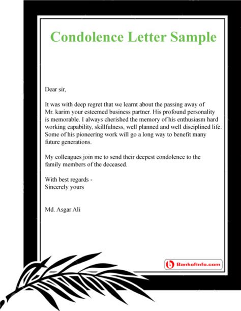 how to write a sympathy letter example
