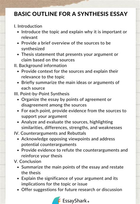 how to write a synthesis essay thesis statement