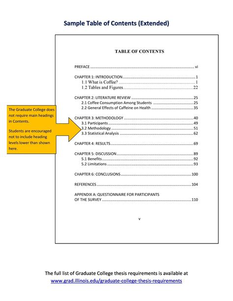 how to write a table of content example
