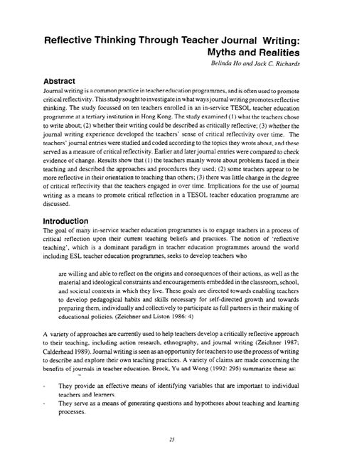 how to write a teaching journal