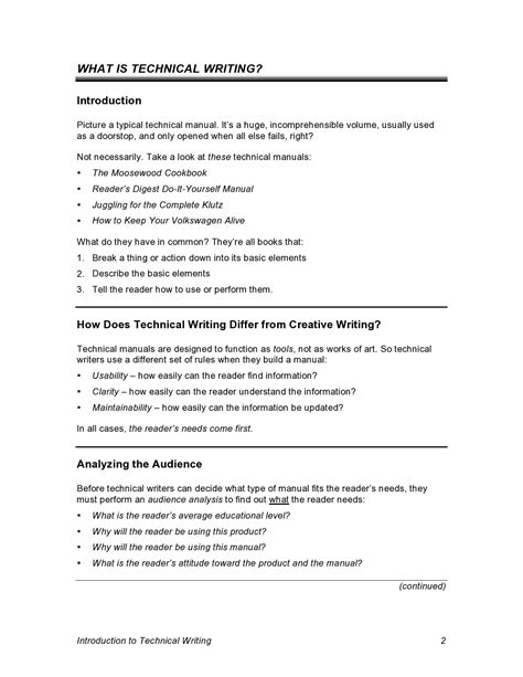 how to write a technical description