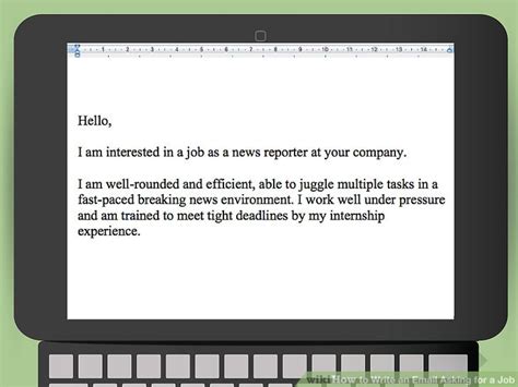 how to write a text asking for a job