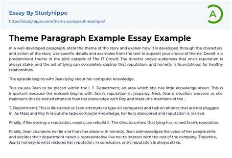 how to write a theme paragraph