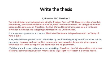 how to write a thesis for apush