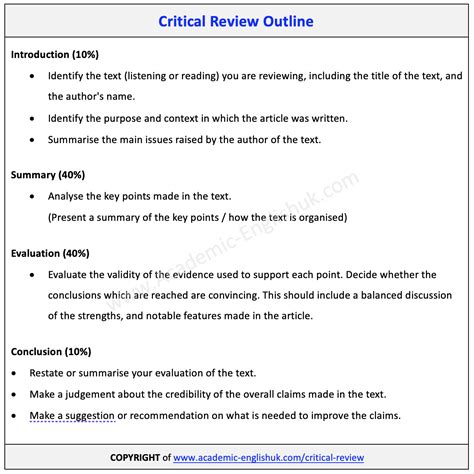 how to write a thesis statement for a critical review