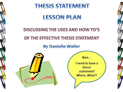 how to write a thesis statement lesson plan