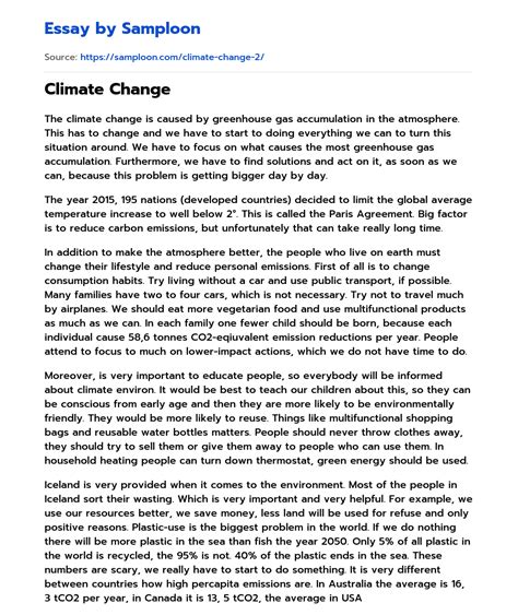 how to write a thesis statement on climate change