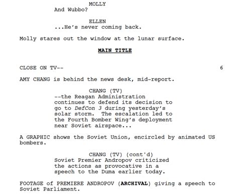 how to write a title into a script
