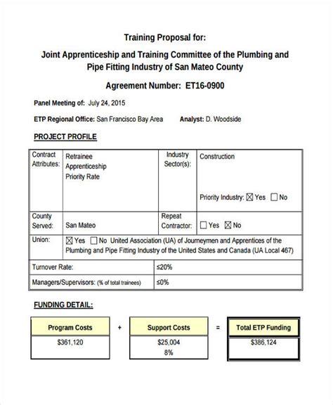 how to write a training program proposal