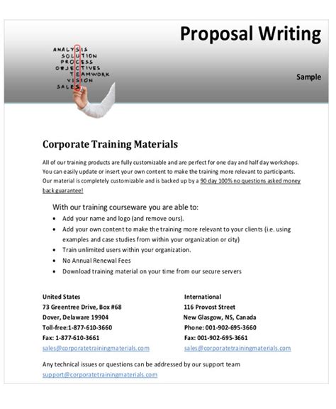 how to write a training request proposal