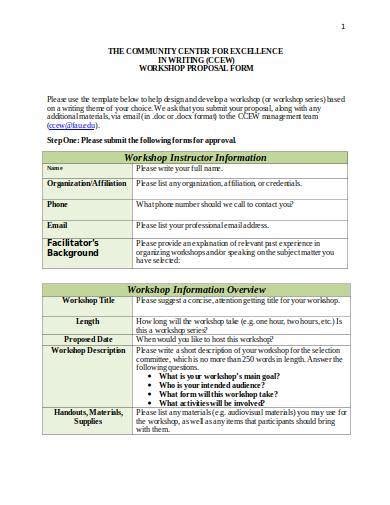 how to write a training workshop proposal