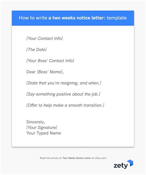 how to write a two weeks notice sample