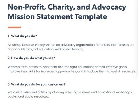 how to write a vision statement for a nonprofit